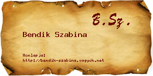 Bendik Szabina névjegykártya