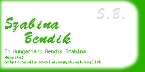 szabina bendik business card